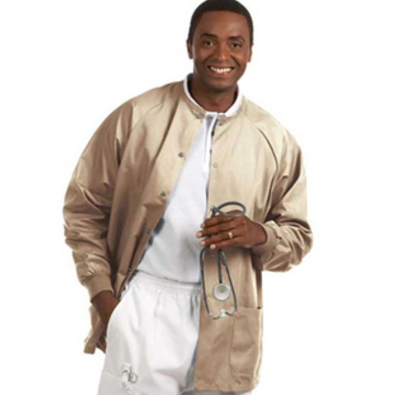 Fashion Seal Warm-Up Jacket, Unisex, 2 Pocket, Medium, Tan, 65% Polyester/35% Cotton, 7672