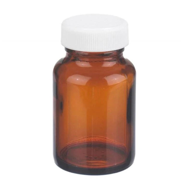 Fisher Scientific General Purpose Amber Glass Bottle, 60 mL, Screw Cap, 44 x 75 mm
