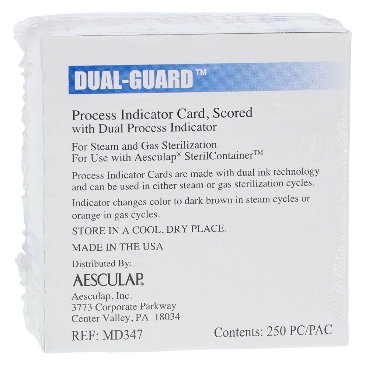 Aesculap Process Indicator Cards, Scored, 250/Package