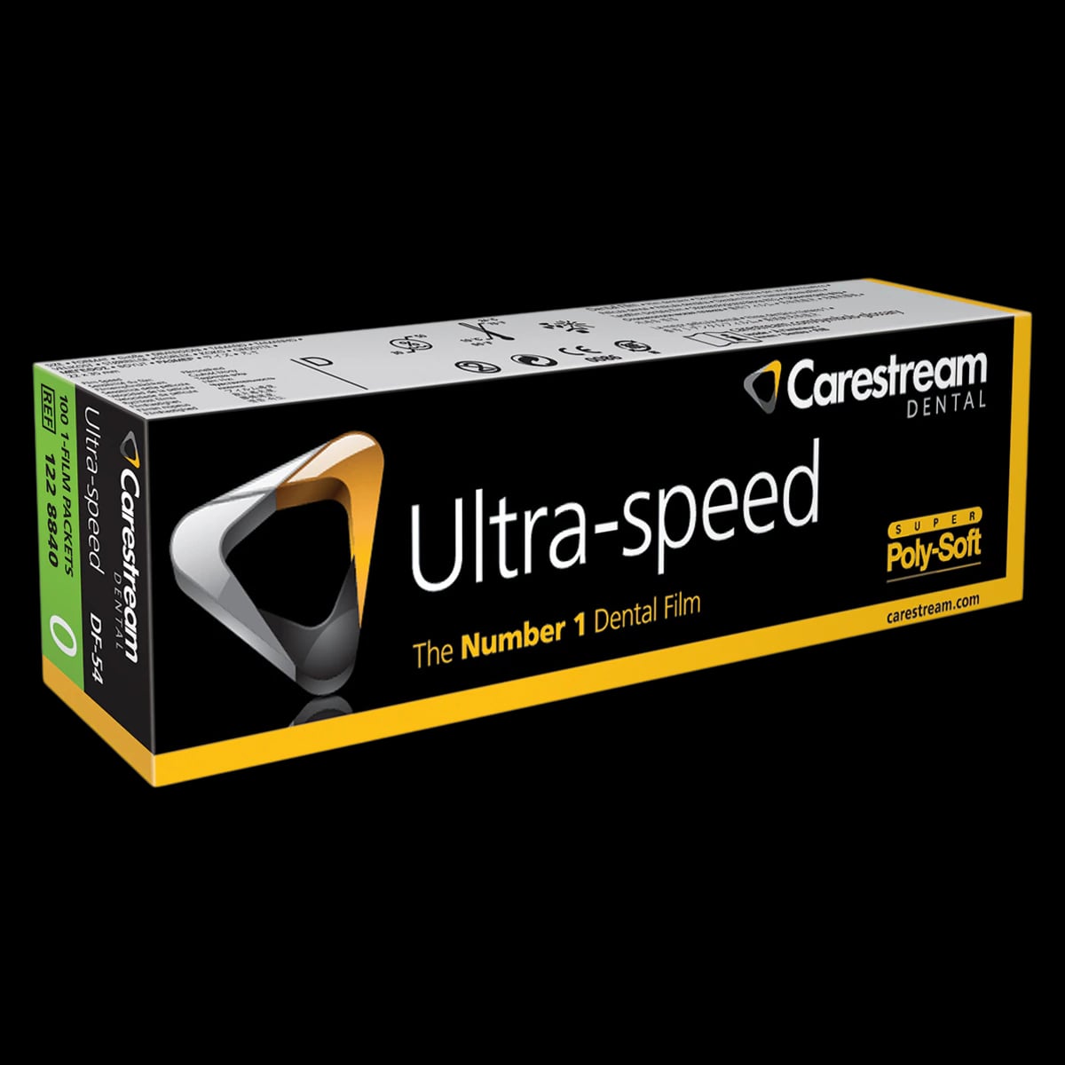 Carestream Ultra-Speed Dental X-Ray Film DF-54, Size 0, Single Film, Super Poly-Soft Packets, 100/Box, 1228840