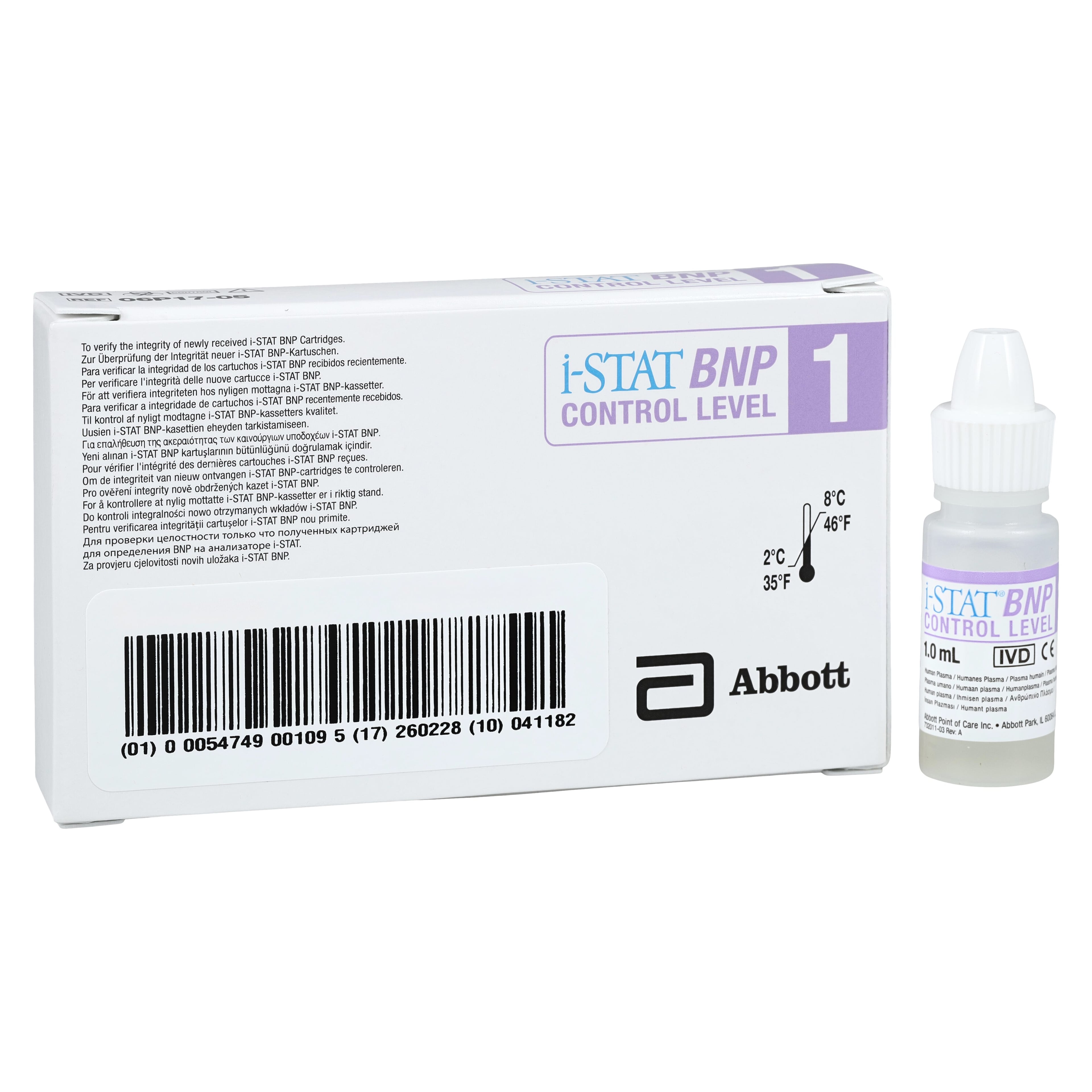 Abbott i-STAT BNP Control Level 1, 6x1mL/Box, 01KT0J0343Z250Q6RP1BE01AY6