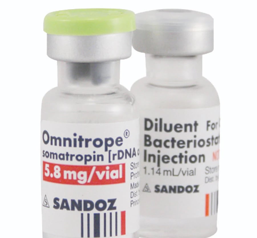 Omnitrope (Somatropin) 5.8 mg Powder for Injection Vial with Diluent, 8/Package