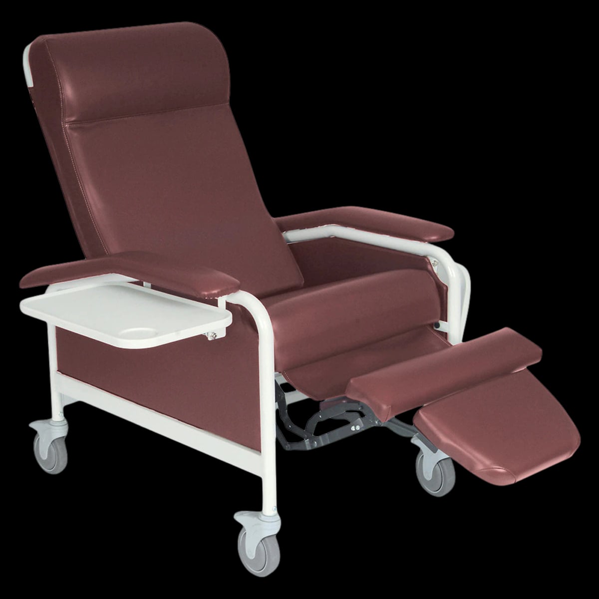 Winco CareCliner Clinical Recliner, Vinyl, Burgundy, 275 lb Capacity