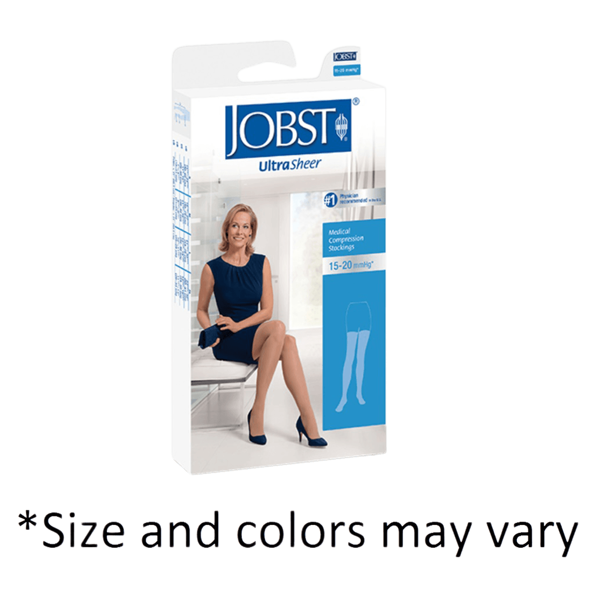 BSN Medical UltraSheer Compression Stocking, Thigh High, Closed Toe, 20-30 mmHg, XL, Black