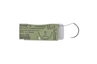 Tevdek Polyester Suture, 5-0, 30", Non-Absorbable, C-5 Precision Cutting, 3/8 Circle Needle, 26.6mm, PTFE Coated, Green, 36/Box