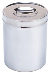 Integra Miltex Stainless Steel Dressing Jar with Cover, 1/2 Qt, 4" x 2-5/8", 3-953