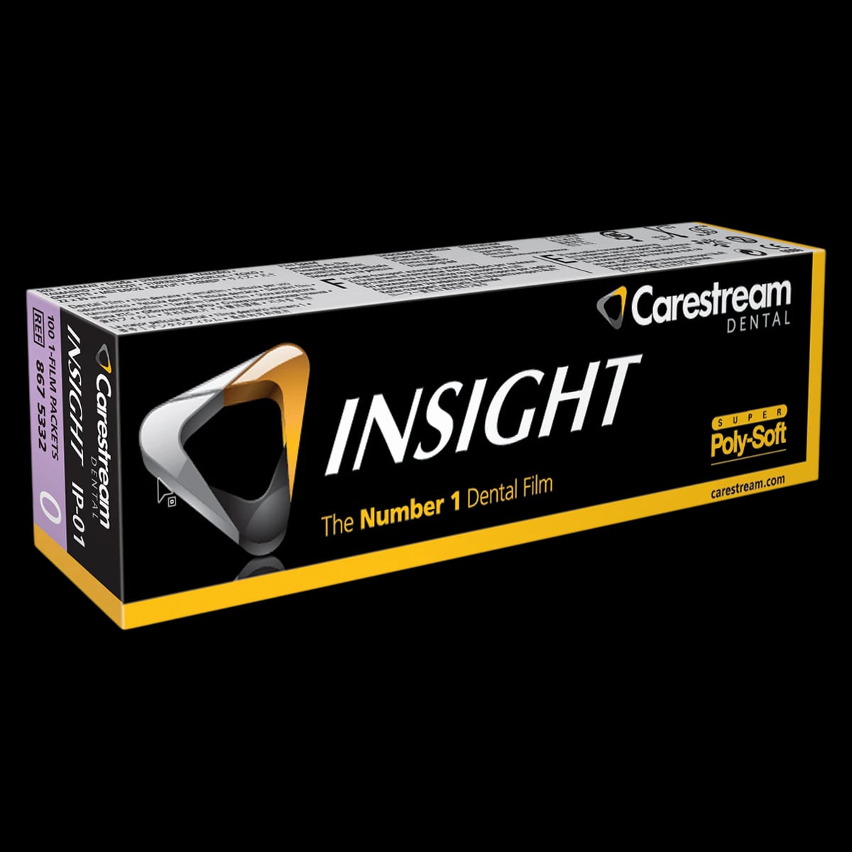 Carestream Health Insight Dental Film IP-01, Size 0, F-Speed, Periapical, Super Poly-Soft Single-Film Packets, 100/Box, 8675332