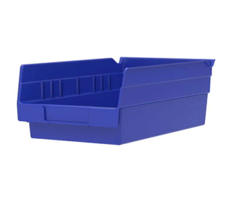 Akro-Mils Shelf Bin, Blue Polypropylene, 11-5/8" x 6-5/8" x 4", 12/Box