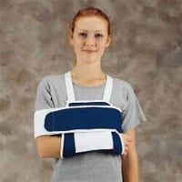 DeRoyal Sling & Swathe Shoulder Immobilizer, Adult, Size Small, Navy Canvas, Left/Right