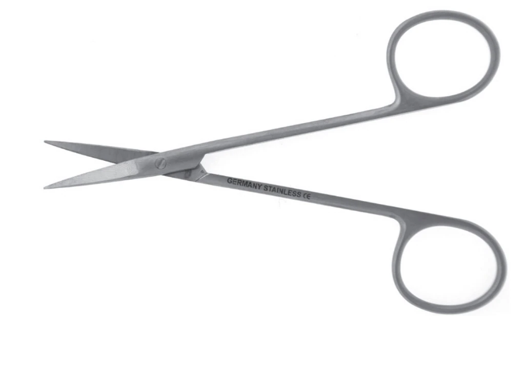 Iris Scissors, Straight, Delicate, 4" Stainless Steel, Non-Sterile, Reusable, Each