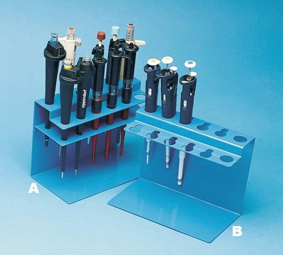 Bel-Art SP Scienceware Micropipette Rack, 12-Place, Blue, Epoxy-Coated, 9 x 5 x 15-3/4"