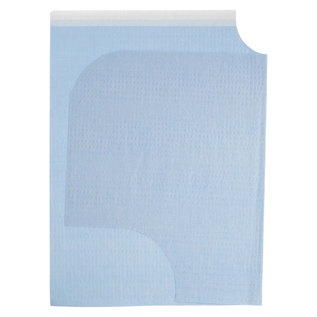 TIDI Everyday Endo/Prophy Bib, 2-Ply Tissue with Poly Barrier, Waist-Length, Contour Neck, 29" x 21", Blue, 100/Case, 917483