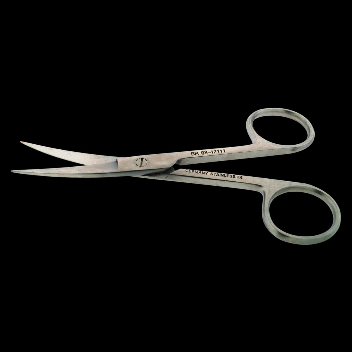 Operating Scissors, Curved Sharp/Sharp, 4-1/2" (11.4 cm), Stainless Steel, Non-Sterile, Reusable, Each