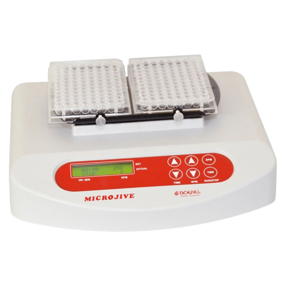Boekel Microjive 2 Microplate Shaker, 2-Plate Capacity, 250-1000 rpm, 7 x 7-1/4 x 3-1/2 in