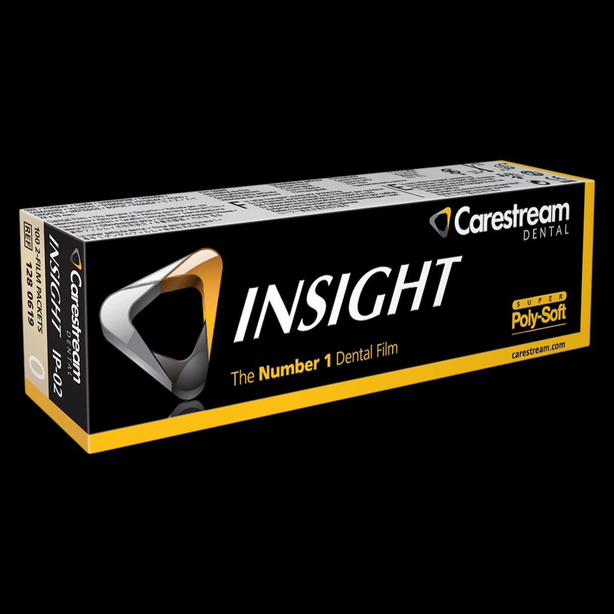 Carestream Insight IP-02 Super Poly-Soft Intraoral Dental X-Ray Film, Size 0 (Child), Double Film, F-Speed, 100/Pk, 1280619