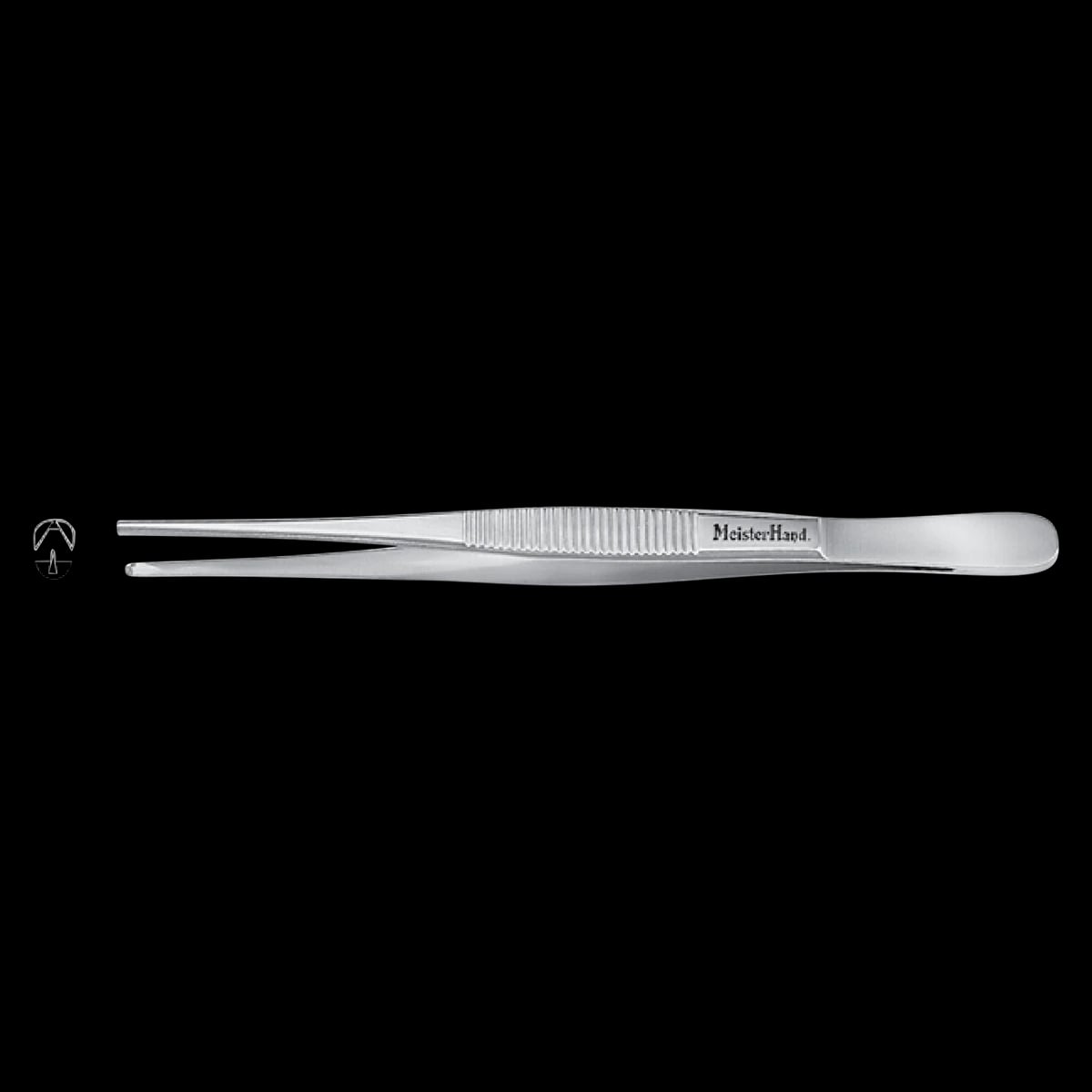 Miltex Meister-Hand Tissue Forceps, Straight, 6", 1x2 Teeth, Stainless Steel, Autoclavable