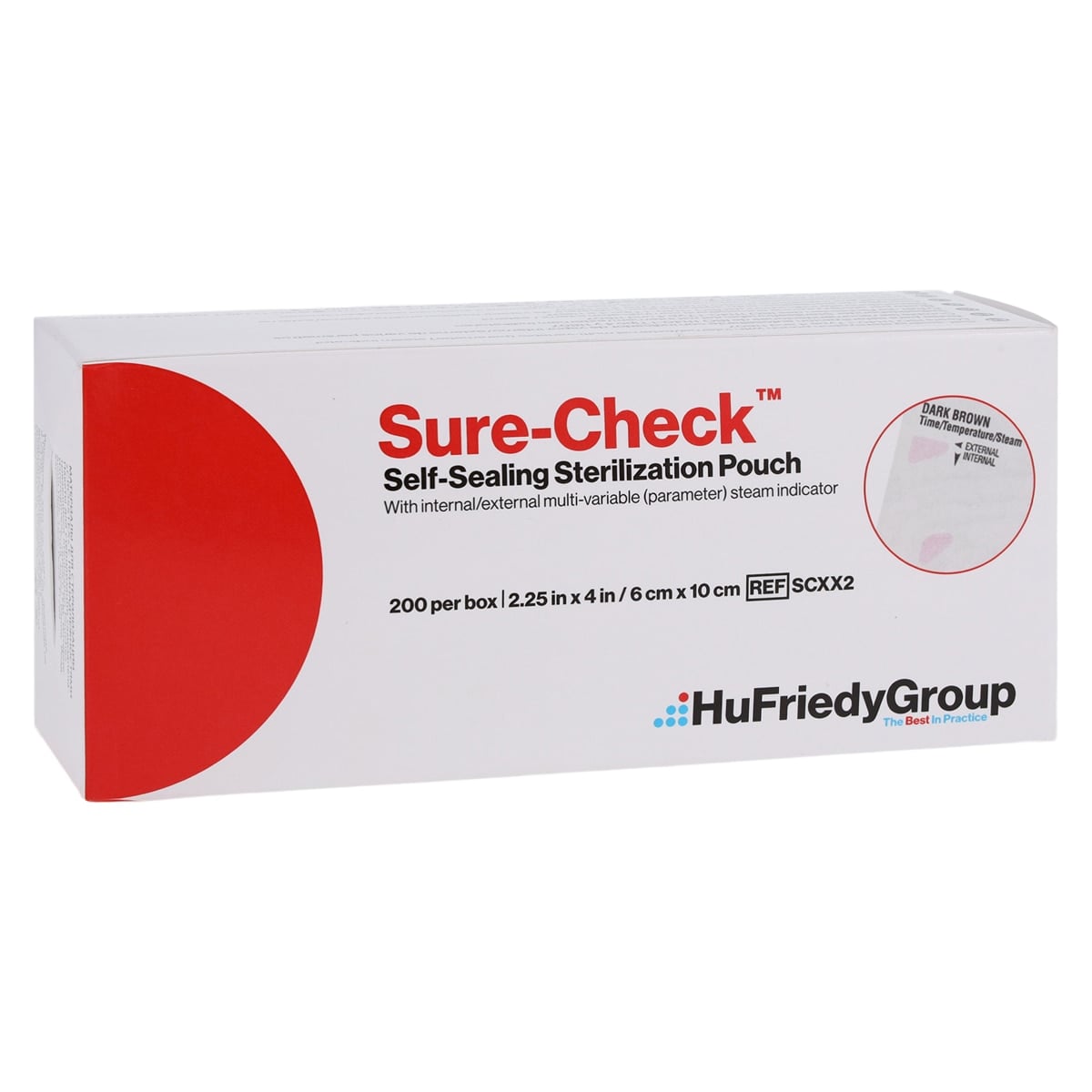 Crosstex Sure-Check Self-Seal Sterilization Pouches, 2.25" x 4", 200/Box, SCXX2