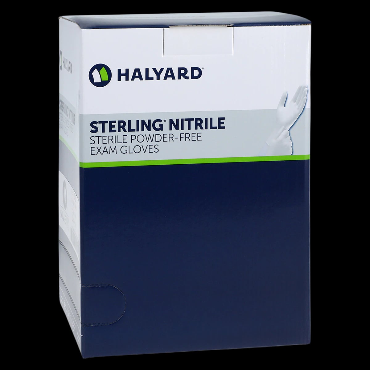 STERLING Nitrile Exam Gloves, Sterile, Powder-Free, Textured, Medium, White, 4/Case
