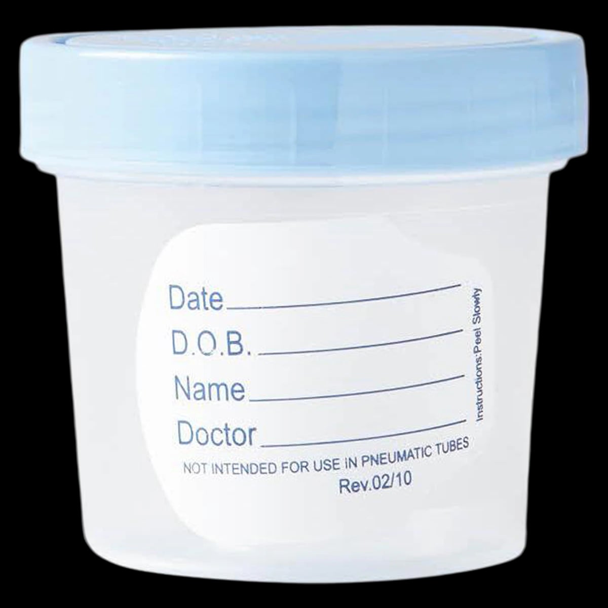Medline Specimen Container with Lid, 4 oz, Silicone, Sterile, Graduated, Screw Cap, Blue, Individually Wrapped, 100/Case