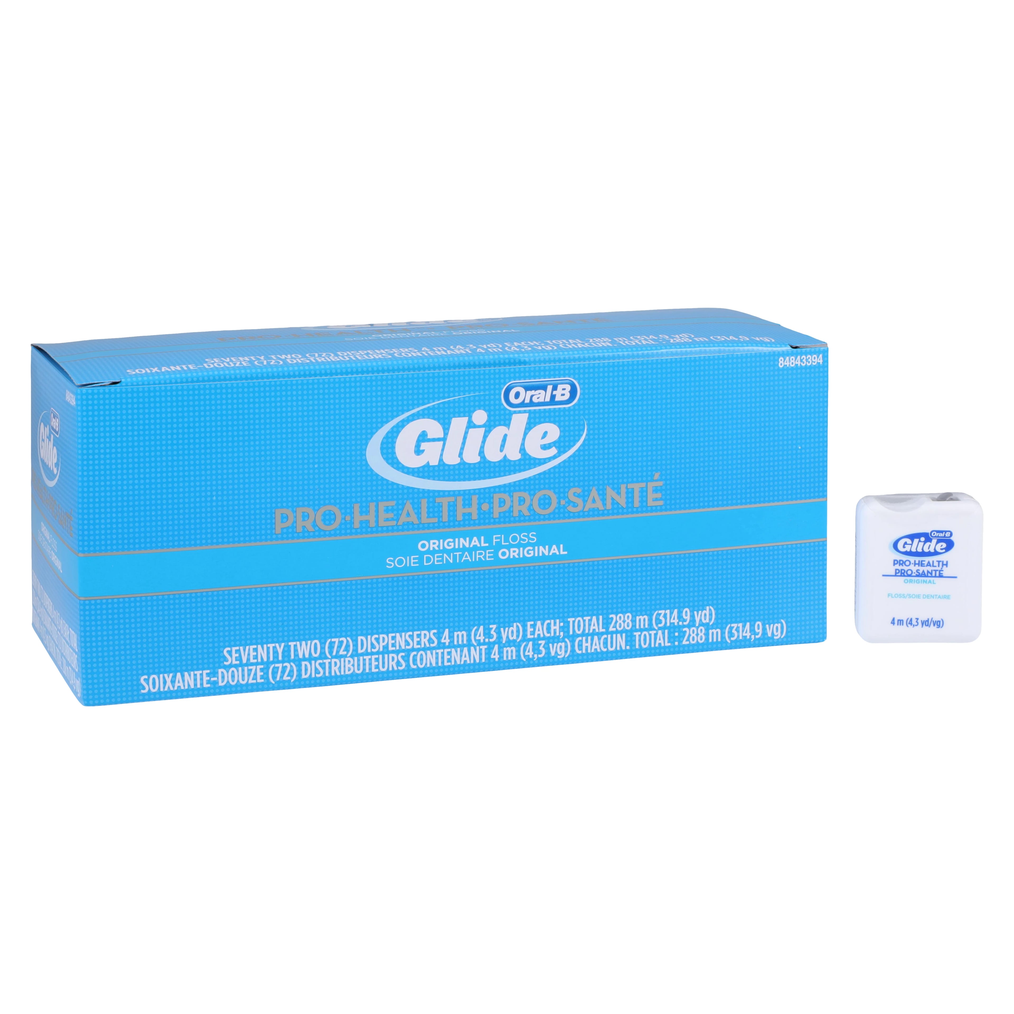 Oral-B Glide Pro-Health Original Floss, Unflavored, 4m Patient Sample Pack, 72/Box