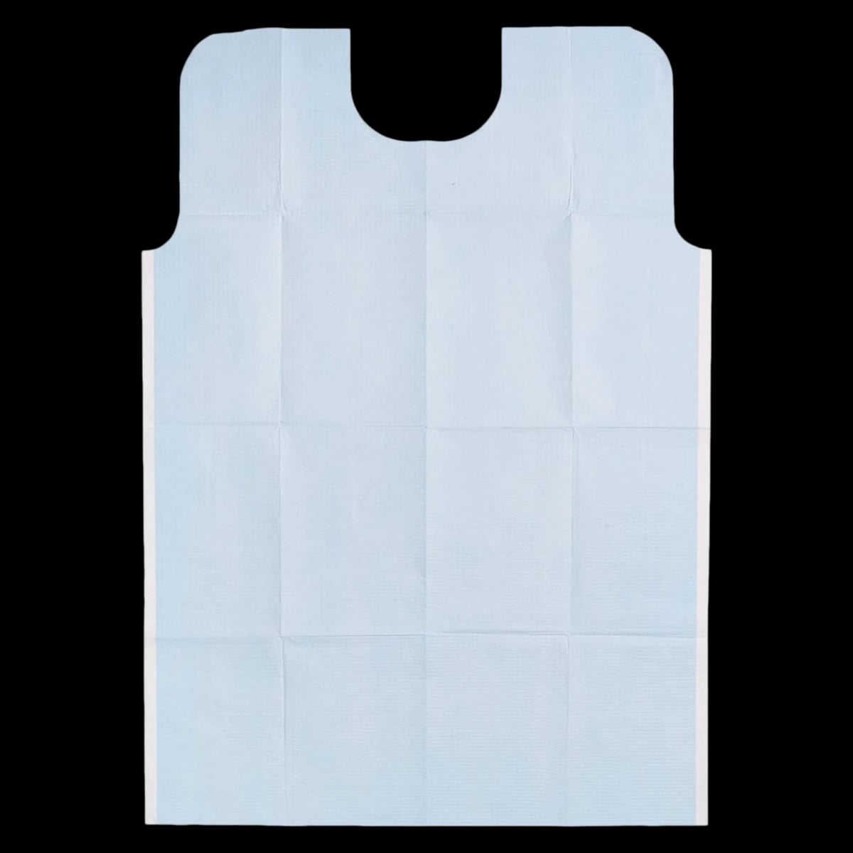 TIDI Everyday Oral Surgery Bibs, 2-Ply Tissue / 1-Ply Poly, Contour Neck, Knee-Length, Blue, 29" x 42", 50/Case, 917493