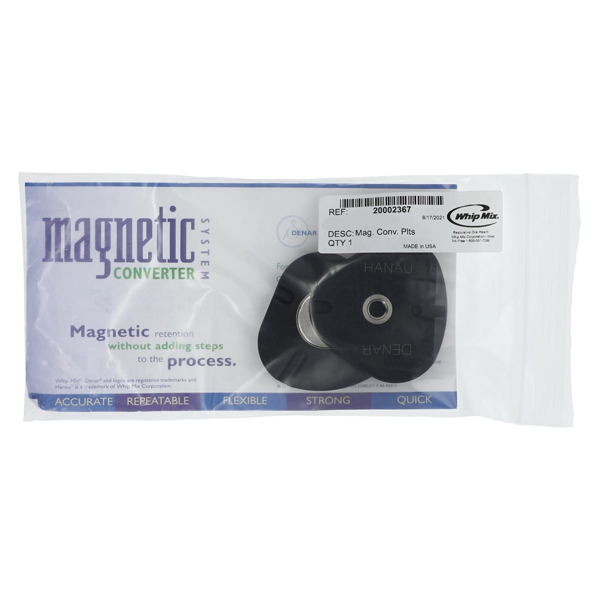 Whip Mix Magnetic Mounting System Converter Plates, 2/Pkg, 20002367