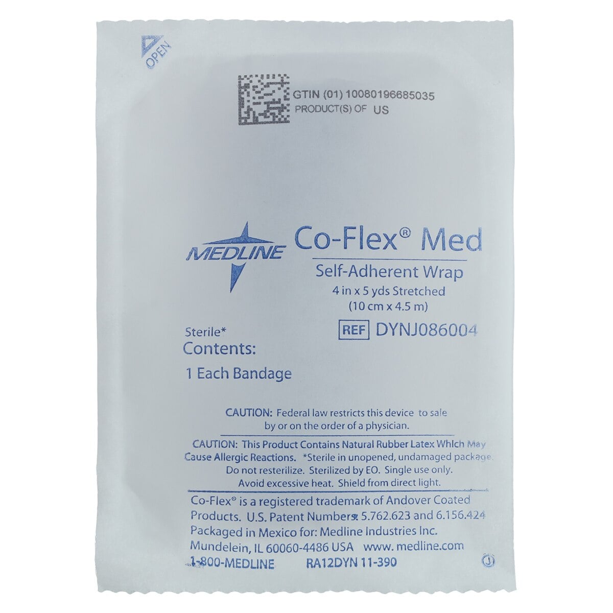 Medline CoFlex Latex-Free Self-Adherent Compression Bandage, 4" x 5 yd, Tan, Sterile, 20/Case