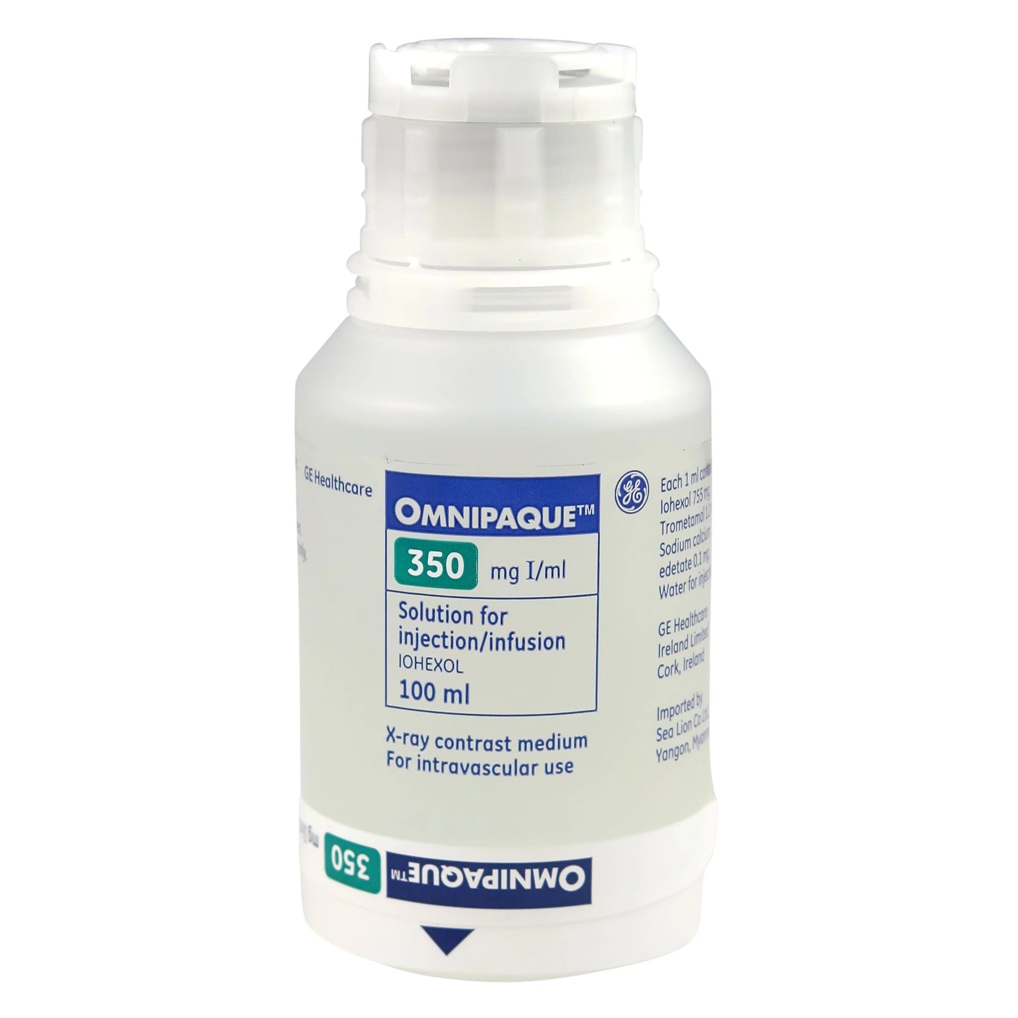 Omnipaque Injection 350mg/mL, PlusPak Bottle, 100mL, 10/Package