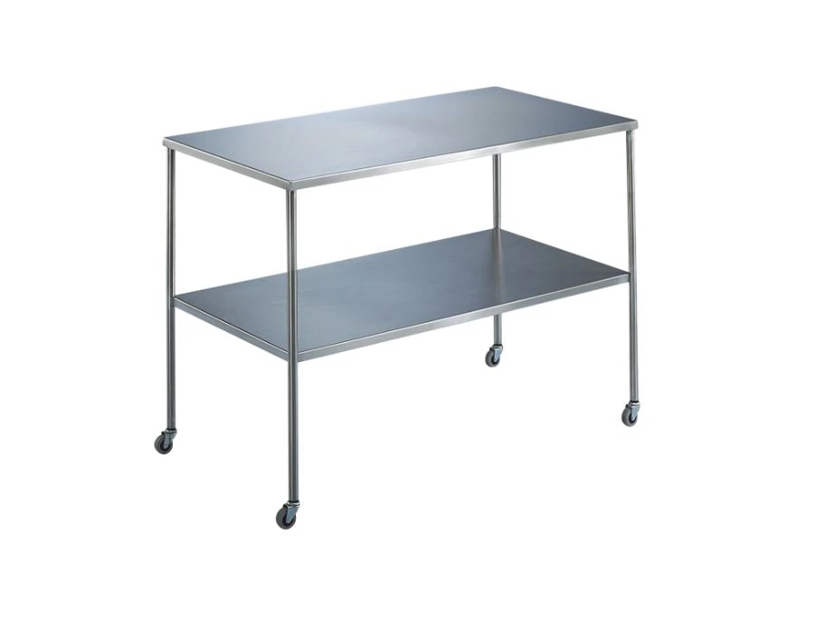 Blickman Industries Stainless Steel Instrument Table, 60" x 24" x 34", with 3" Casters