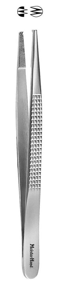 Miltex Meister-Hand Bonney Tissue Forceps, 7", 2x3 Teeth, Stainless Steel