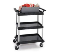 Lakeside Utility Cart, Grey/Black, 31-3/4" x 17-1/2" x 38", with (4) 4" Swivel Casters