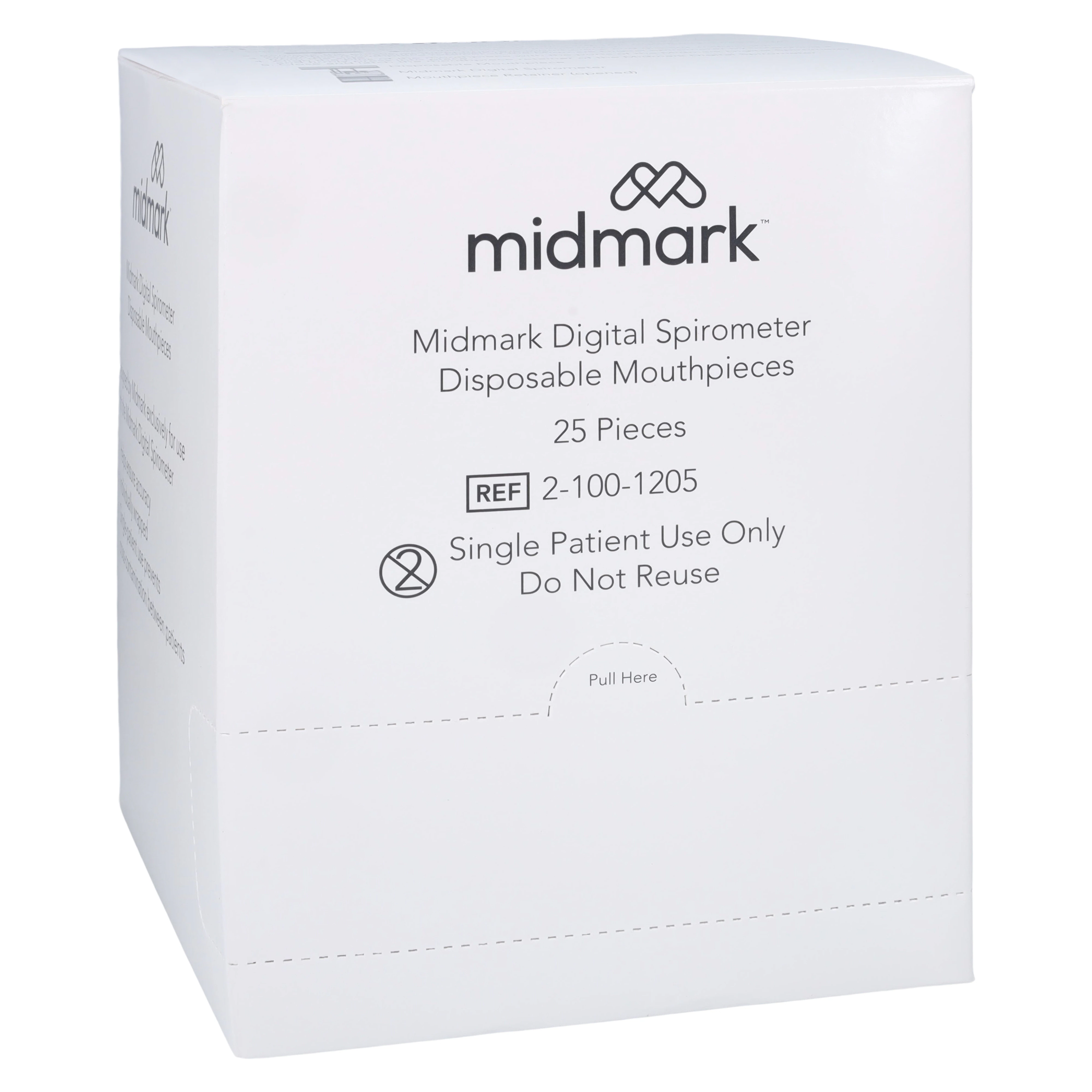 Midmark IQSpiro Digital Spirometer Mouthpiece, Pneumotach Fleisch, 25/Box