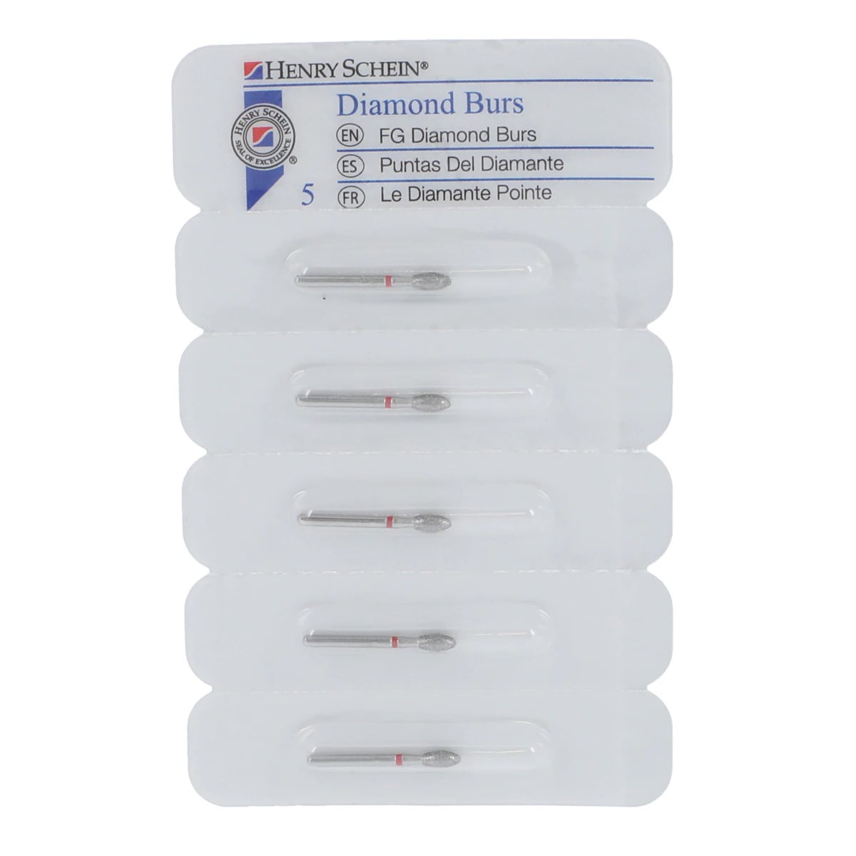 Diamond FG 379-023F Friction Grip Fine Egg/Football Bur, 4.4 mm, 5/Package