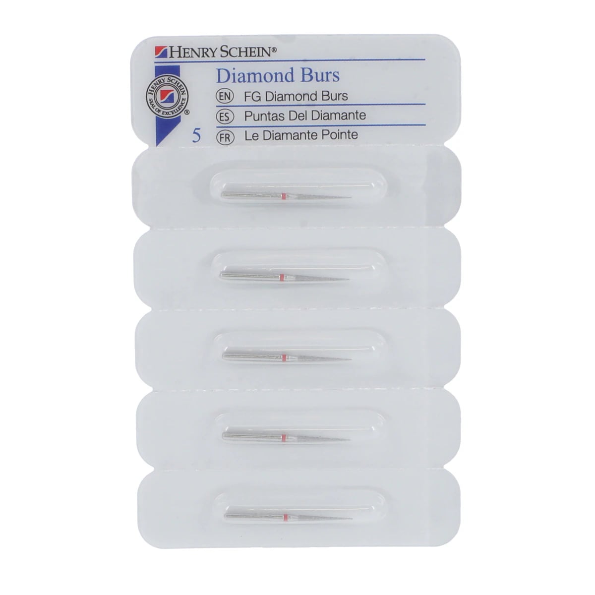 Diamond FG 859-014F Fine Needle Friction Grip Bur, 10.0 mm, 5/Package