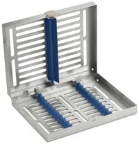 HSI Instrument Cassette, Stainless Steel, 10 Instruments, Green, Autoclavable, 7.1 x 5.6 x 1.3 in
