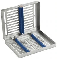 HSI Instrument Cassette 10, Stainless Steel, Yellow, 7.1 x 5.6 x 1.3 in, Autoclavable with Silicone Rails