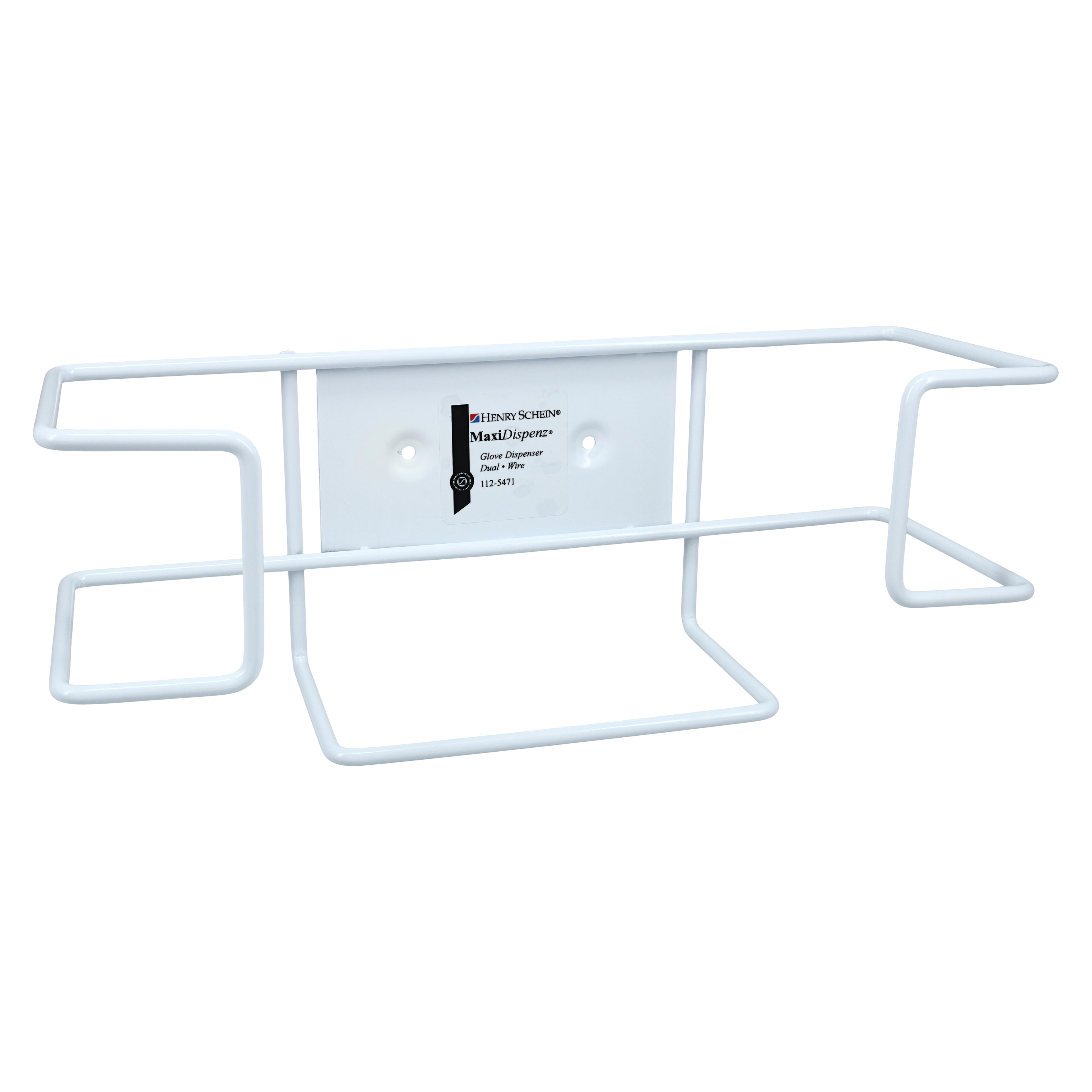Maxi-Dispenz Wire Glove Box Dispenser, Dual, Steel Wire Frame with White Powder Finish
