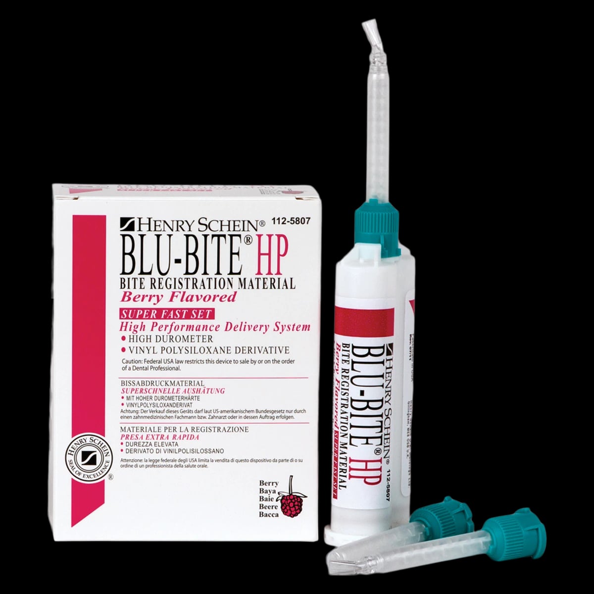 Blu-Bite HP Super Fast Set Bite Registration Material, Vinyl Polysiloxane, Mousse-Like, Berry, 2/Box