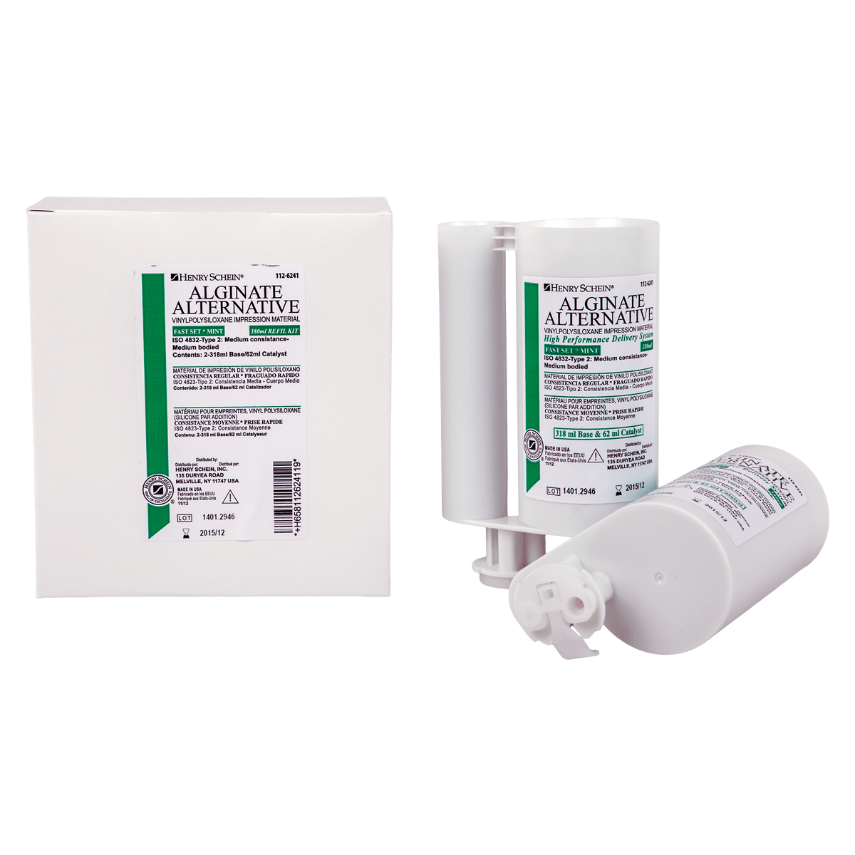Henry Schein Alginate Alternative Fast Set, Regular Body, 380 mL, 2/Package