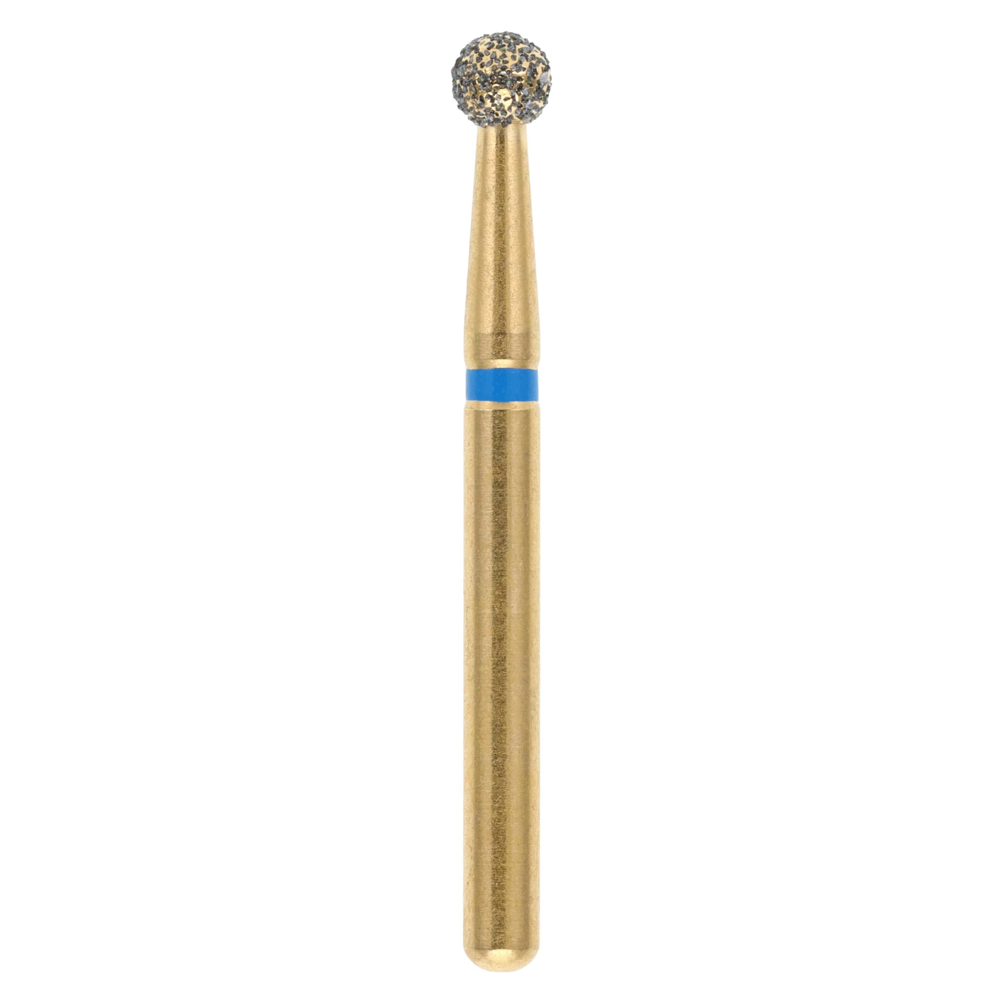 MAXIMA GOLD Diamond FG Bur, Friction Grip, Medium Round, 2.1 mm, G801-021M, 5/Pk