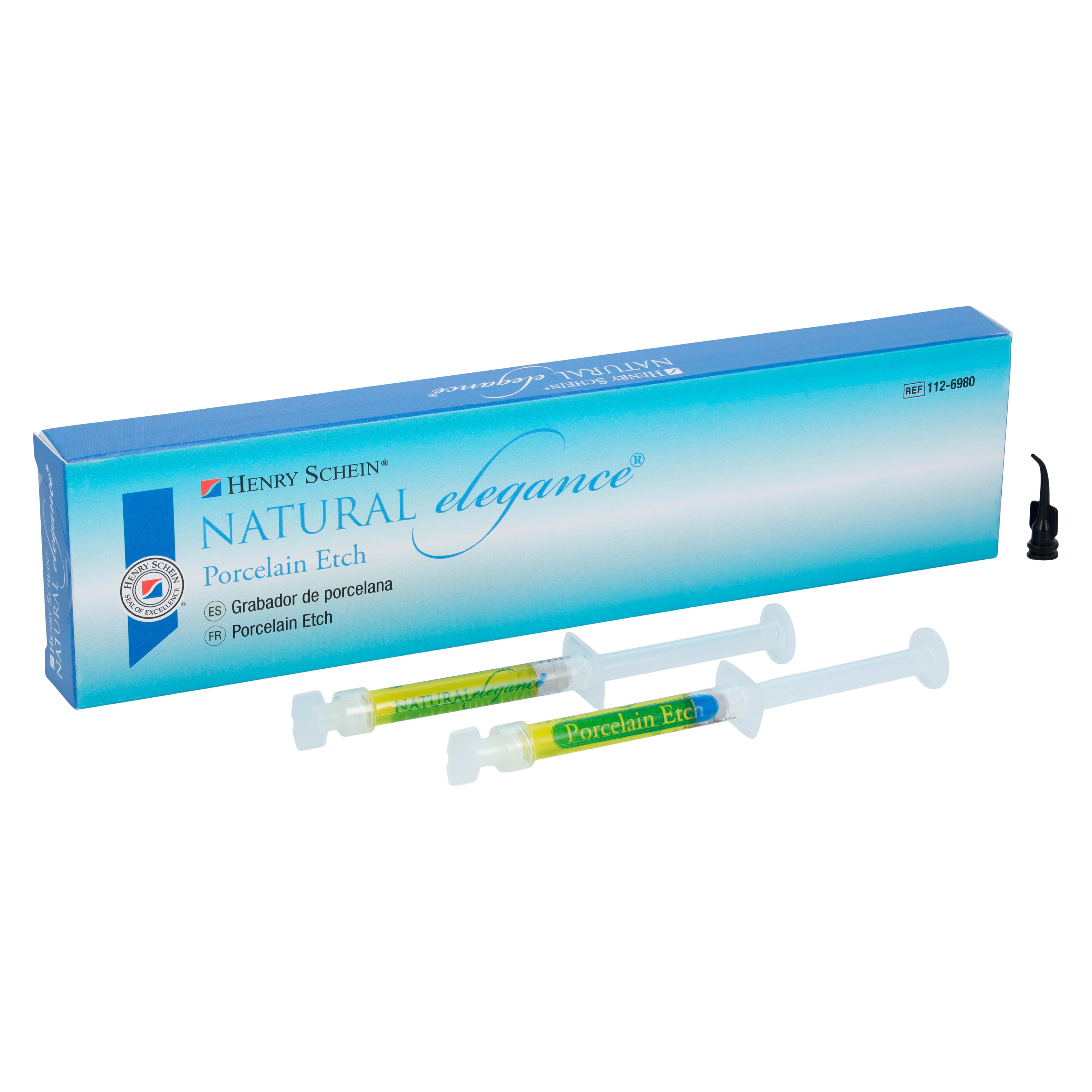 Natural Elegance Porcelain Etching Gel, 9% Hydrofluoric Acid, 1.2 mL Syringe, 2/Pkg