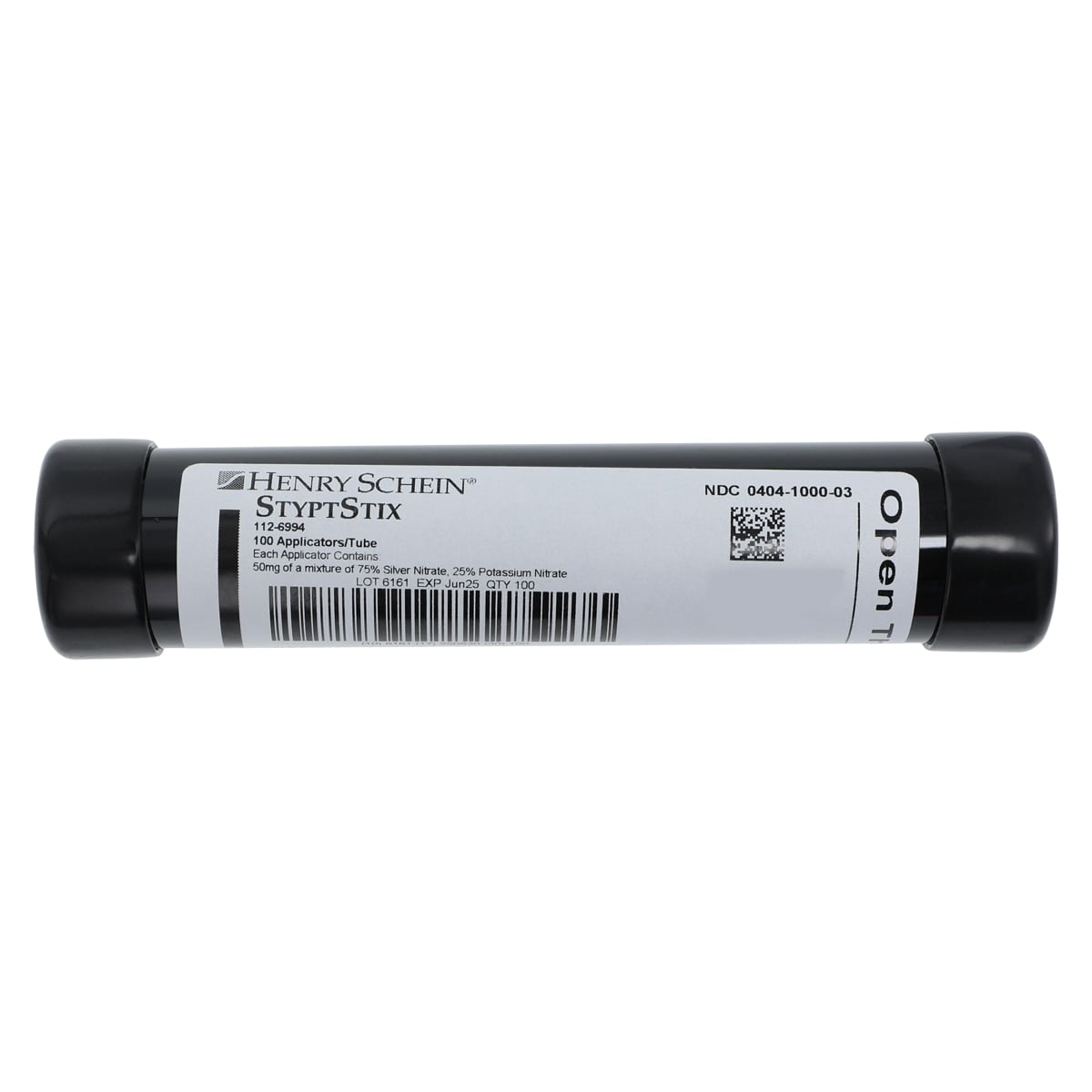 Silver Nitrate Wood Applicator Sticks, 75%/25%, 6" Vial, 100/Box