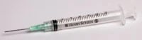 Henry Schein Hypodermic Syringe with Needle, 22G x 1", 3cc, Black, Sterile, Latex-Free, 100/Box