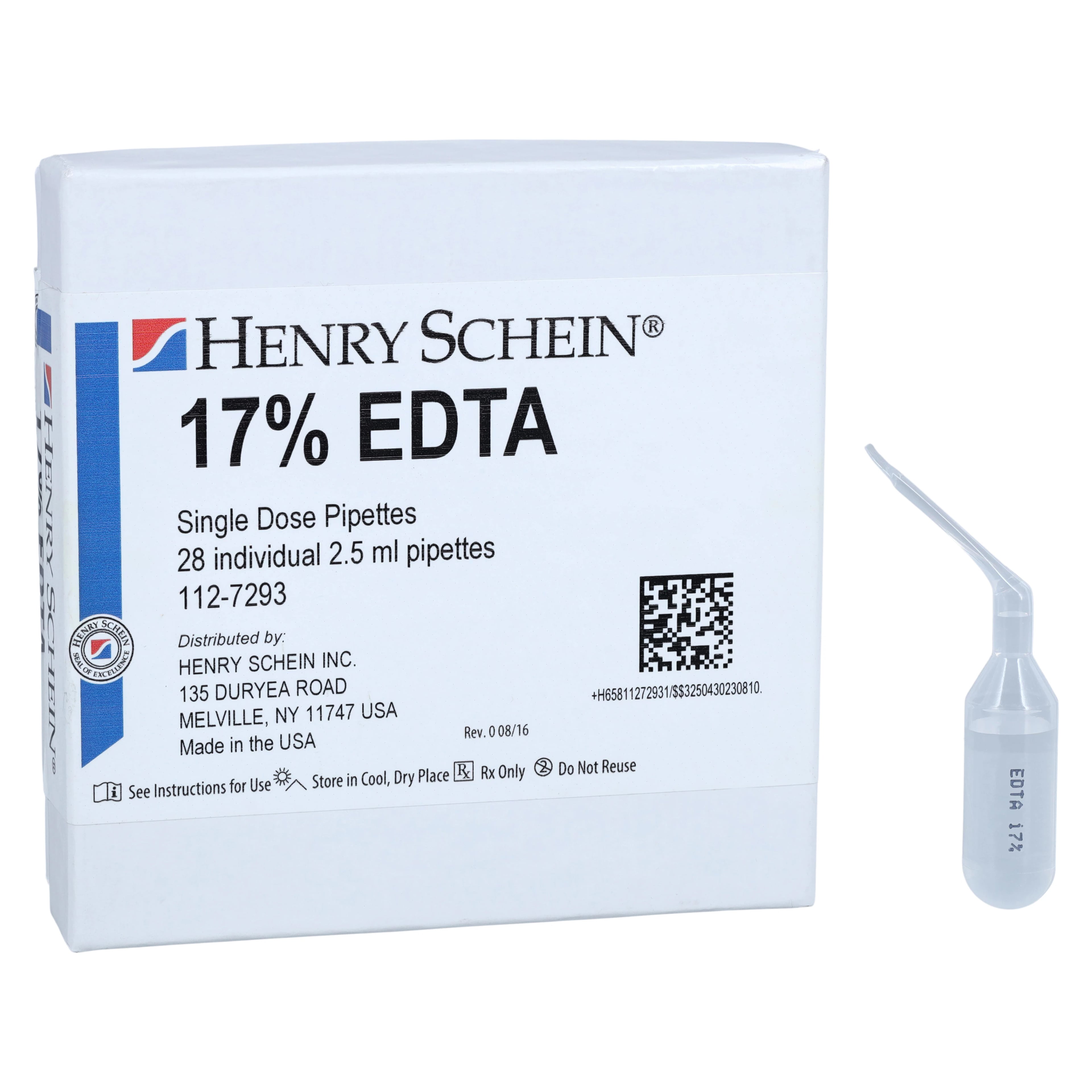 EDTA Pipettes, 17% EDTA Solution, 2.5 mL, 28/Box