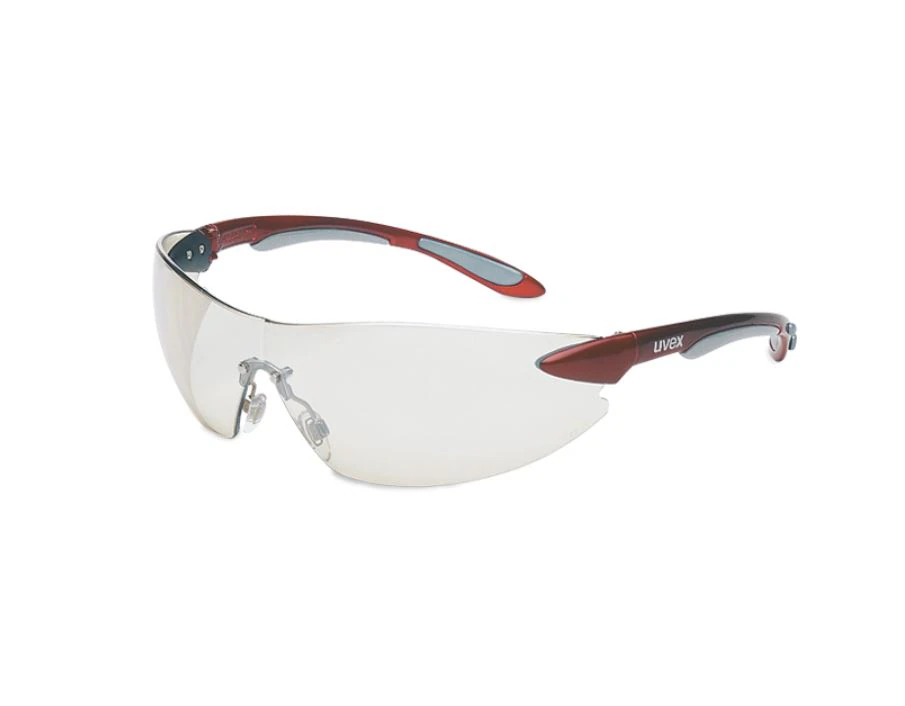 Uvex Ignite Eyewear, Clear Lens, Red & Silver Frame, Each, 355826