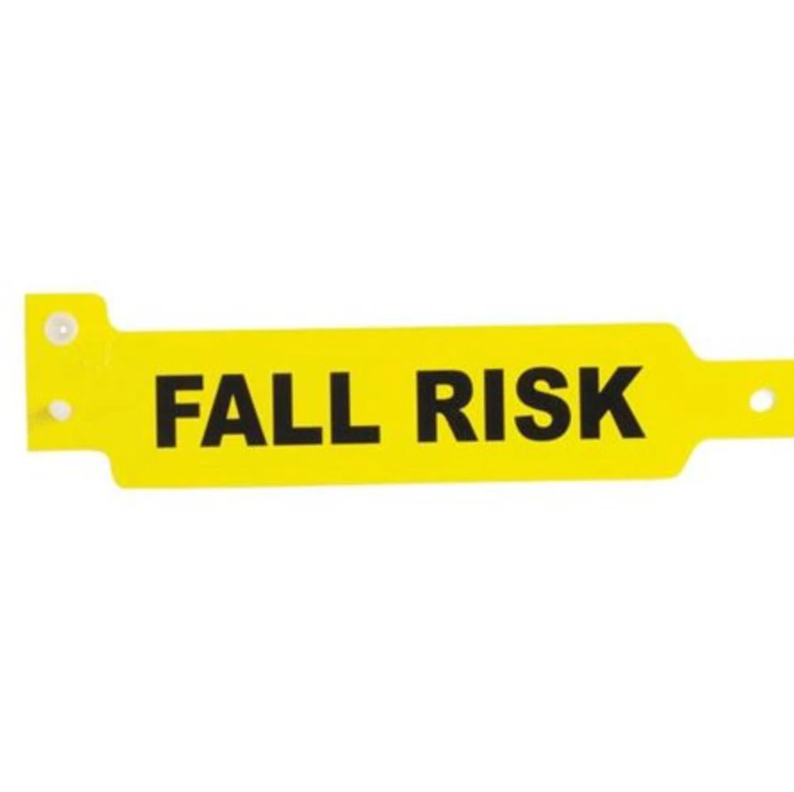 Fall Risk Alert Bands, Non-Stretch Polyester, Snap Closure, Yellow, X-Large, 12x1", 500/Package