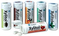 Miradent Xylitol Gum, Fresh Fruit, 30 Pieces per Tube, 12 Tubes per Box