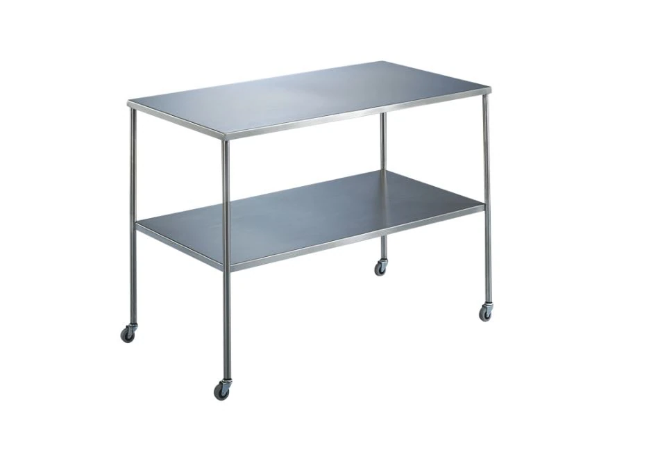 Blickman Industries Instrument Table with Shelf, 16" x 20" x 34"