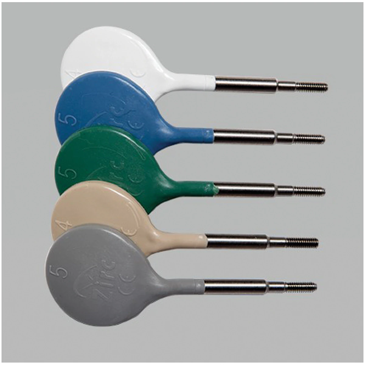 Zirc Crystal HD Plastic Mouth Mirror Head, #4 (22mm), Cone Socket, Assorted Classic Colors, 12/Pk, 50Z371-PSTL