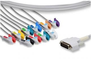 Nihon Kohden ECG Patient Cable, 10-Lead, Pinch/Grabber, for ECG-9000/91000 Series